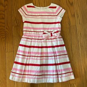 Kate Spade Girls White and Pink Striped Dress